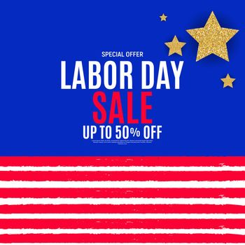 Happy USA Labor Day Sale poster background. Vector illustration EPS10