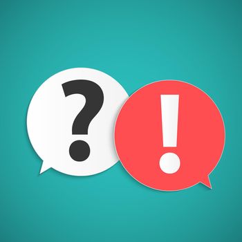 Question and answer marks with speech bubbles, Vector illustration. EPS10