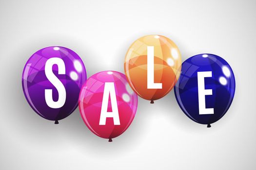 Abstract Designs Sale Banner Template with Balloons. Vector Illustration EPS10