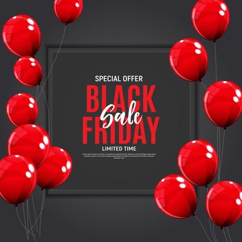 Black Friday Sale Banner Template. Vector Illustration EPS10