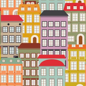 Little Town in retro Style. Vector Illustration EPS10