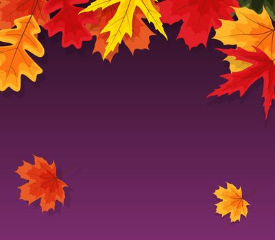 Autumn Natural Leaves Background. Vector Illustration EPS10