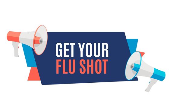 Get Your Flu Shot Vaccination concept flat background. Vector Illustration EPS10