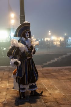 VENICE, ITALY - Febrary 17 2023: The masks of the Venice carnival 2023