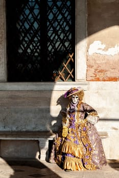 VENICE, ITALY - Febrary 15 2023: The masks of the Venice carnival 2023