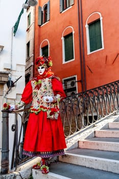 VENICE, ITALY - Febrary 15 2023: The masks of the Venice carnival 2023