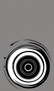 Spiral background with circles in black and white. illustration. Helix, volute and vortex icon