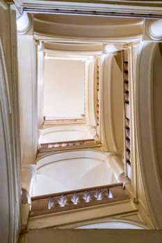 View of the staircase in the tower. Vertical view