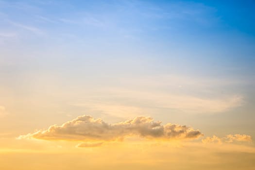 Pastel color sweet golden  pink and purple sky at sunset