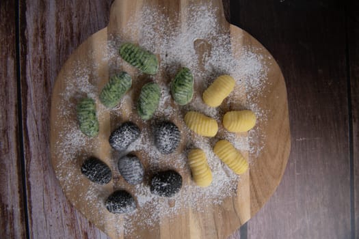 Multicoloured gnocci potato peru italian food, Homemade, High quality photo