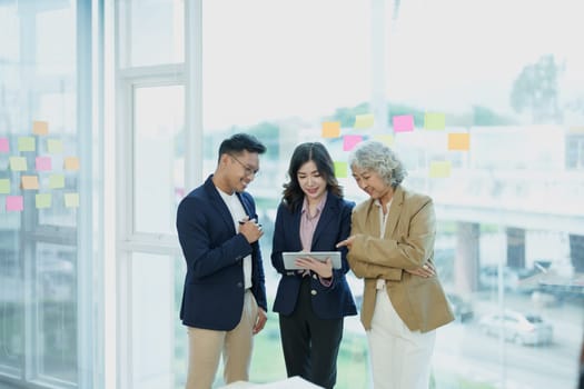 Asian entrepreneurs and business people meeting in a conference room in business planning, financial budget and investment risk assessment to analyze customer groups to increase company growth.