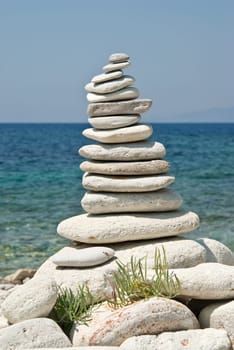 Balance stone in blue. High quality photo