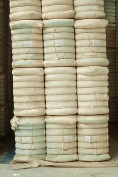 Store cotton bales. High quality photo