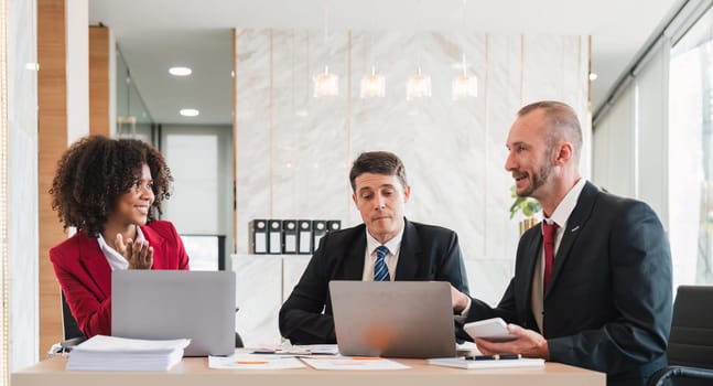 Business team Diverse colleagues gather brainstorm discuss financial statistics at office meeting. finance, teamwork ,data Graphs Charts concept.
