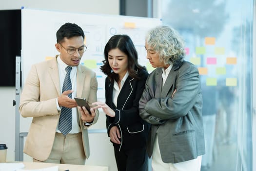 Asian entrepreneurs and business people meeting in a conference room in business planning, financial budget and investment risk assessment to analyze customer groups to increase company growth.