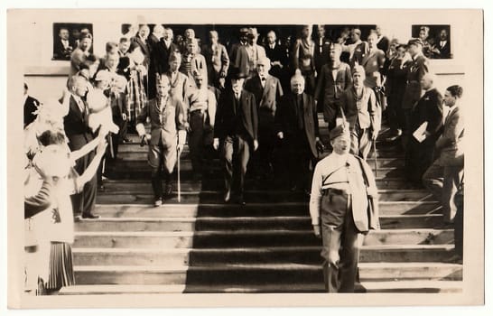 PRAGUE, THE CZECHOSLOSLOVAK REPUBLIC - 1929: Tomas Garrigue Masaryk participates of The St. Wenceslaus Celebration in Prague, 1929.