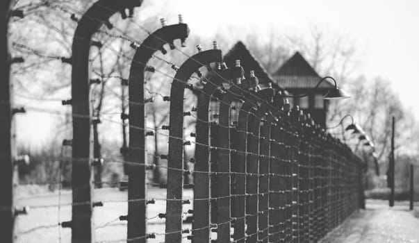 Poland, Auschwitz - April 18, 2014: Auschwitz-Birkenau, Nazi concentration and extermination camp
