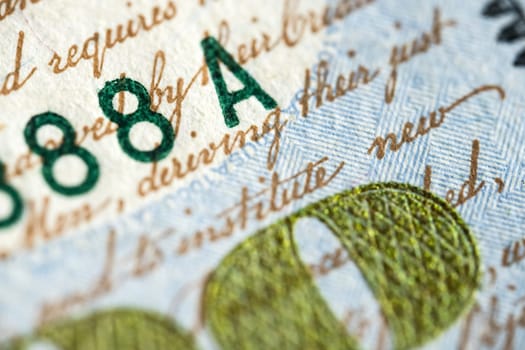 Close up view of one hundred American dollars bill. United States currency.