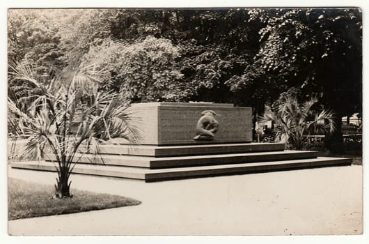 GERMANY - CIRCA 1940s: Vintage photo shows unknown monument. Black white photography.