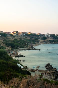 panoramic view of Capo Rizzuto bay, a seaside resort on the Calabrian coast of the Ionic Sea