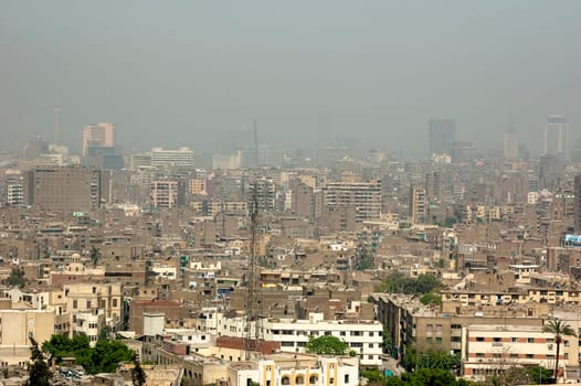 Cairo, Egypt - April 14 2008: Panoramic view of Cairo, Egypt.
