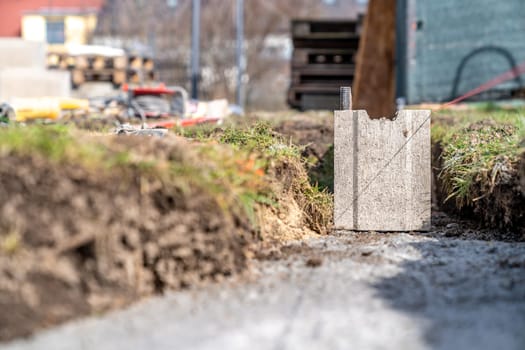 the base plate of a lost formwork building. High quality photo