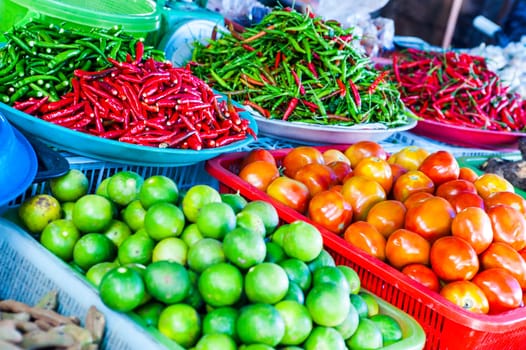 Vegetables market in Phuket, Thailand, Asia