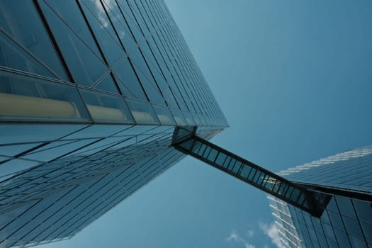 LVM glass skyscrapers with skybridge at the head office of the LVM insurance company in Muenster