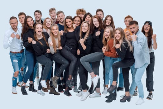 close up. happy group of young people. success concept