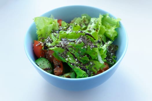 Salad with chia seeds. Vegan food. Super food. Keto diet. Super salad.