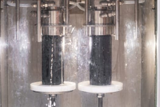 beer filled beverage cans in a brewery.