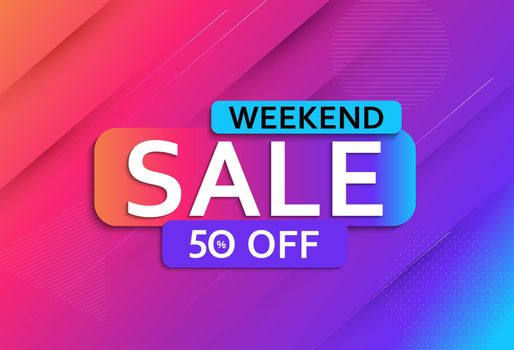 Abstract weekend sale poster. Vector illustration EPS10