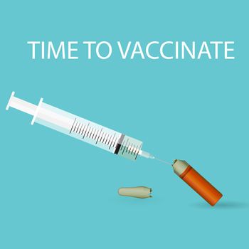 Time to Vaccinate Concept Background. Vector Illustration EPS10