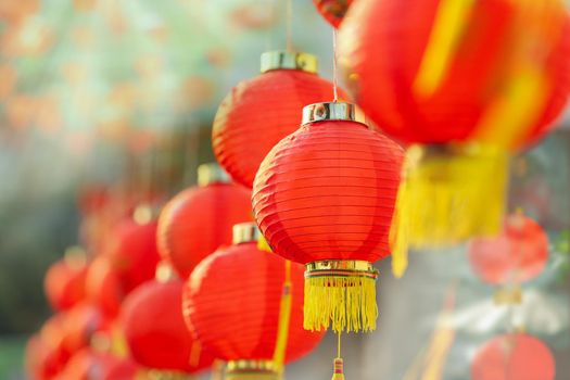 Chinese new year lanterns in china town.