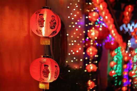 Chinese new year lanterns in chinatown