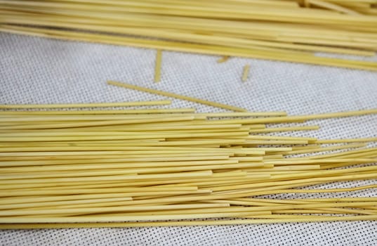 Yellow straw prepared for weaving. Natural product of a common lifestyle in Thailand.