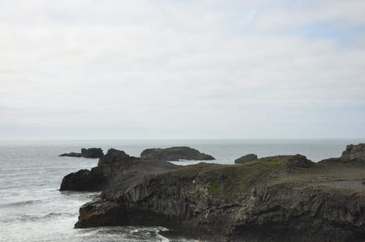 Scenic view of peninsula in Dyrholaey Cape Iceland