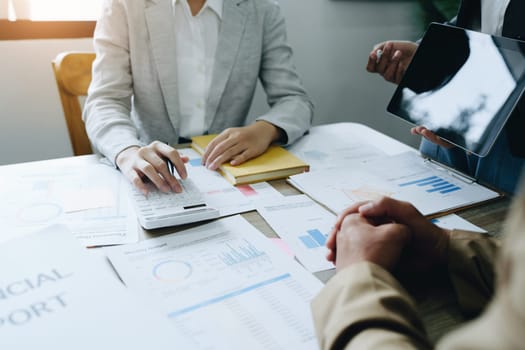 Asian entrepreneurs and business people meeting in a conference room in business planning, financial budget and investment risk assessment to analyze customer groups to increase company growth.