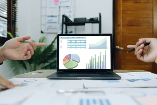 Asian entrepreneurs and business people meeting in a conference room in business planning, financial budget and investment risk assessment to analyze customer groups to increase company growth.