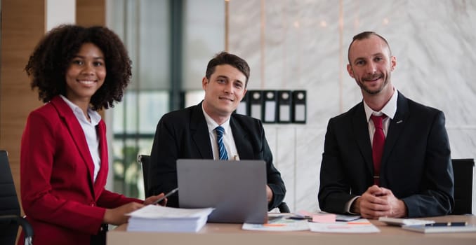 Business financial, accountant discussing with partner are meeting to audit finance planning sales to meet targets set in next year. stock market concept....