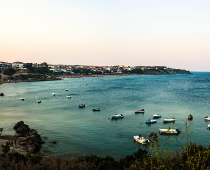 panoramic view of Capo Rizzuto bay, a seaside resort on the Calabrian coast of the Ionic Sea