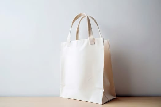 Blank canvas tote bag mockup in white eco friendly design with copy space. Concepts for zero waste movement of shopping bags.