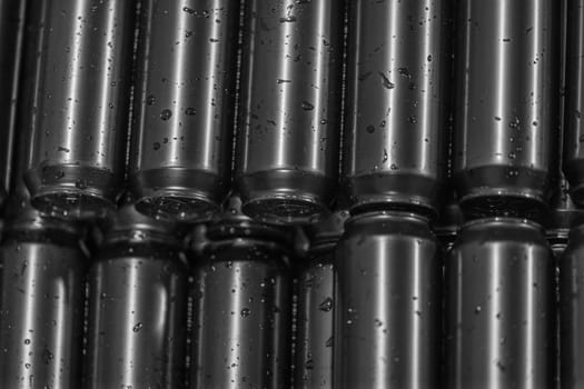 beer drink can in production in a brewery.