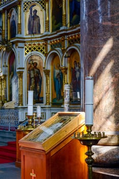 Interior of famous and historic Uspenski Cathedral in Helsinki, Finland.