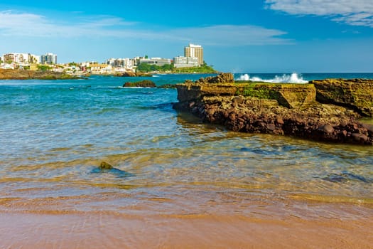 Stunning Patience beach during a sunny afternoon, one of the most beautiful in the urban area of the city of Salvador in Bahia