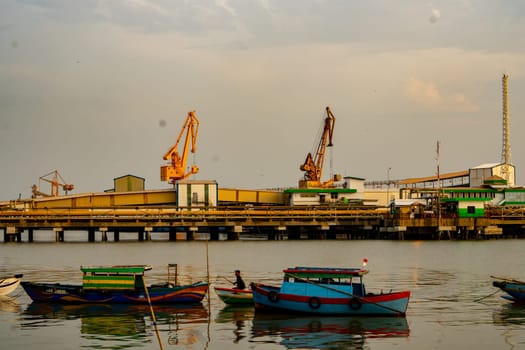 December 10, 2022. Morning at the Kroman Traditional Dock, Gresik, East Java, Indonesia
