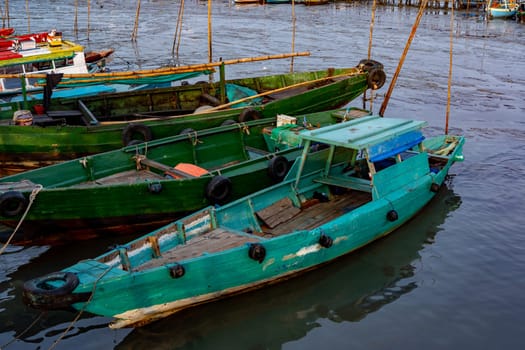 December 10, 2022. Morning at the Kroman Traditional Dock, Gresik, East Java, Indonesia