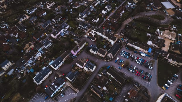 Aerial view of neighborhood. High quality photo