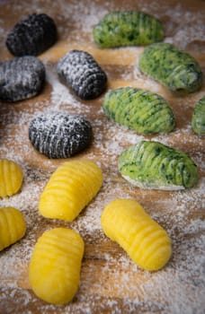Multicoloured gnocci potato peru italian food, Homemade, High quality photo