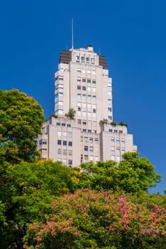 Art Deco Kavanagh building by San Martin Plaza in Buenos Aires in Argentina